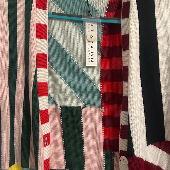 Alice + Olivia XS Women’s Bradford striped-intarsia wool cardigan - Picture 3 of 6